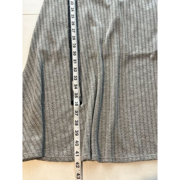 See You Monday Ribbed Knit Fit & Flare Dress Sz L | Gray Long Sleeve Casual - Picture 5 of 11